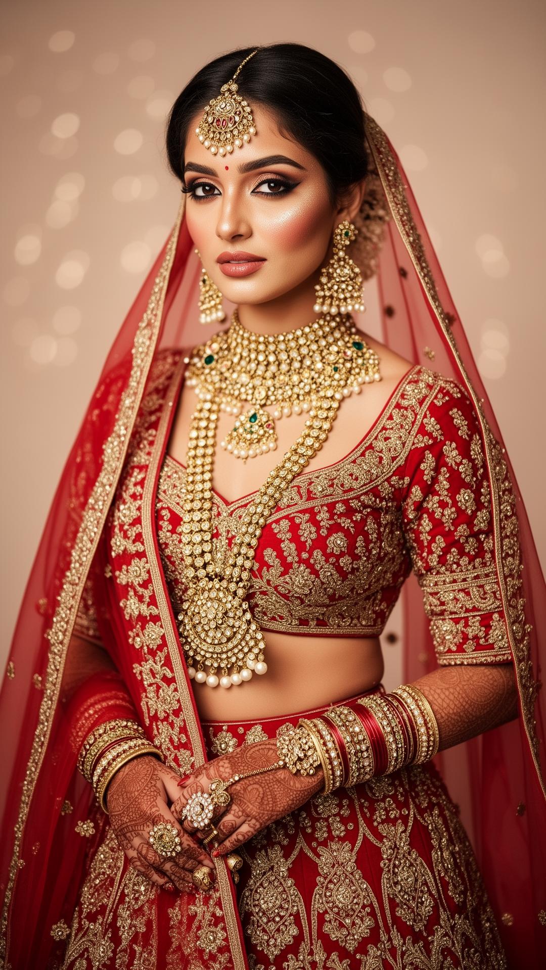 Luxury Indian bridal makeup by Pratiksha Patel Bridal Studio Surat